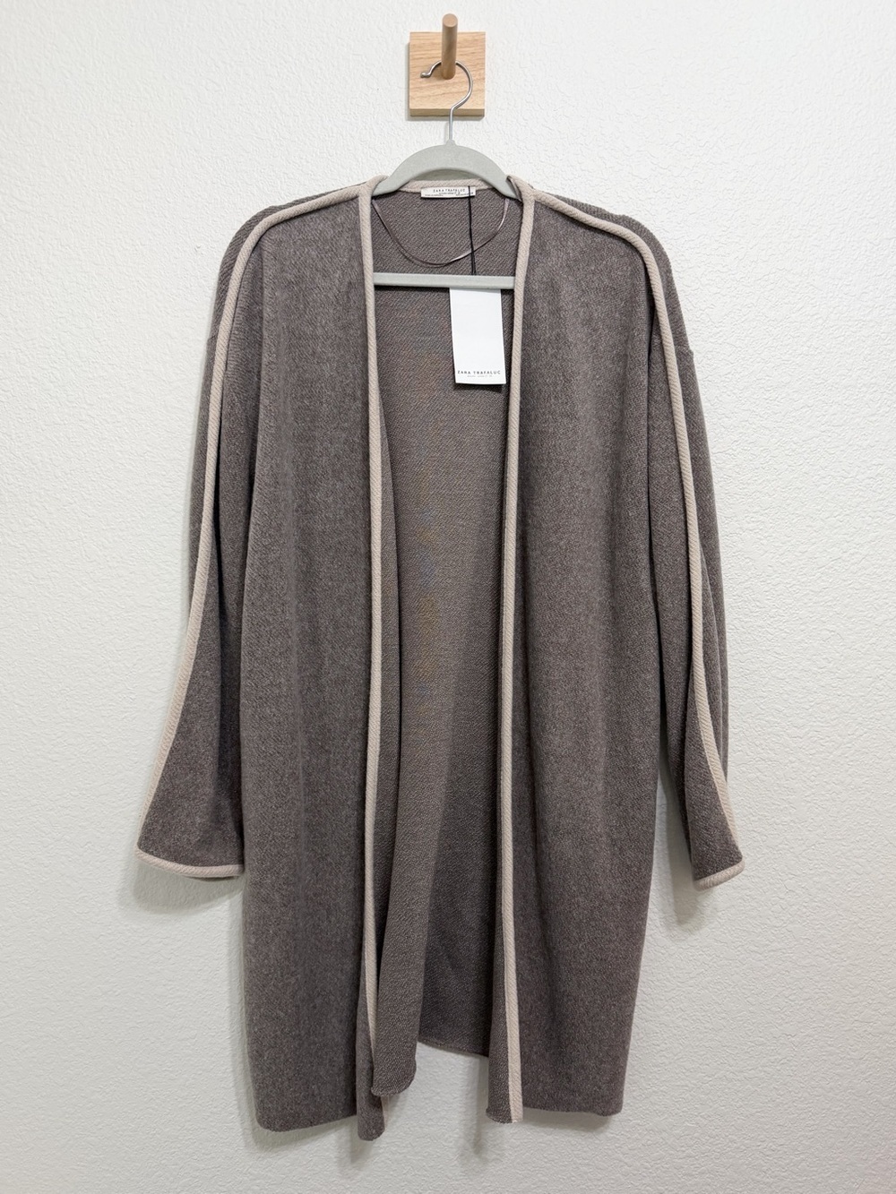 NWT Zara Trafaluc Open Front Fleece Longline Cardigan Medium